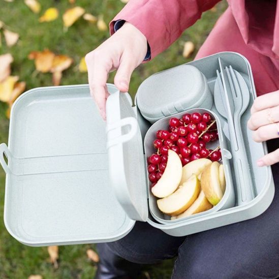 三段仕切り付きスリム弁当箱