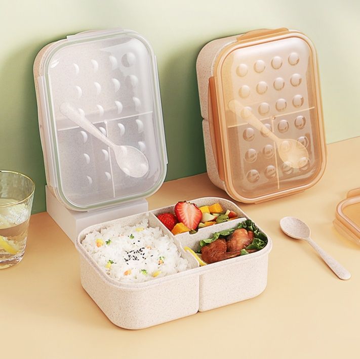 三段仕切り付き電子レンジ対応弁当箱