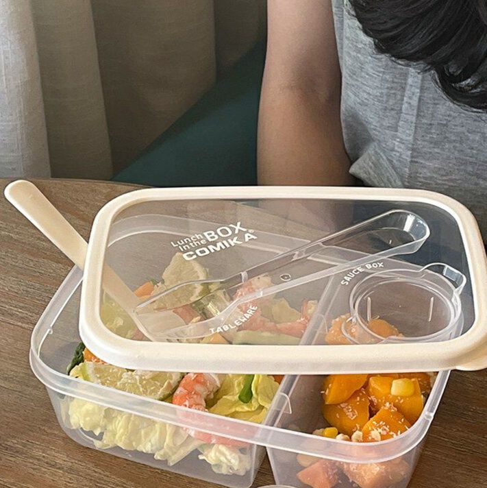 箸付き仕切りスリム弁当箱
