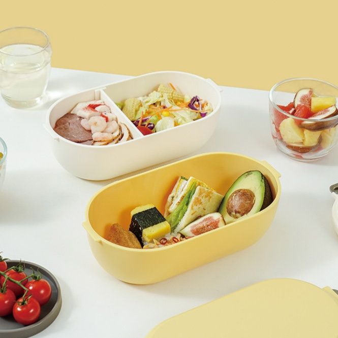 丸型仕切り付き電子レンジ対応弁当箱