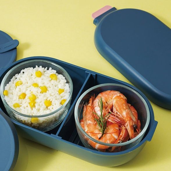 丸型仕切り付き電子レンジ対応弁当箱
