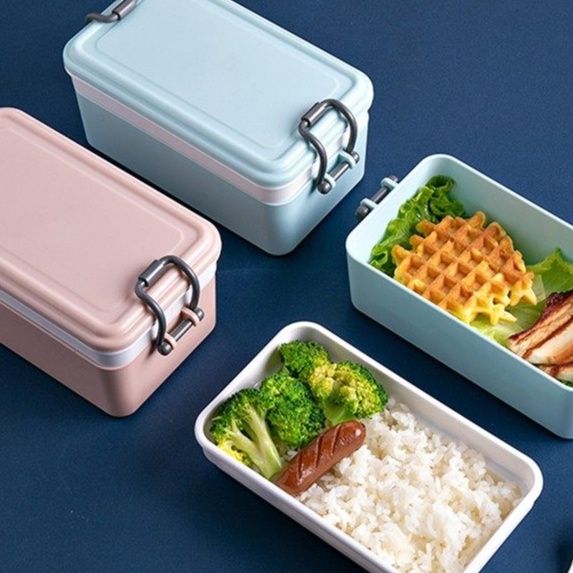 持ち手付き二段式ランチボックス