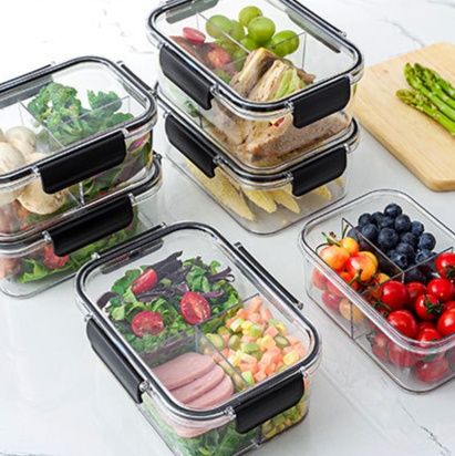 透明仕切り付きスリム弁当箱