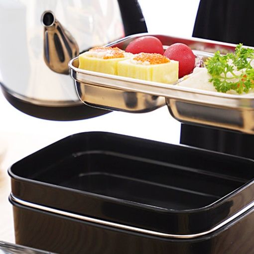 ステンレス製仕切り付き2段弁当箱