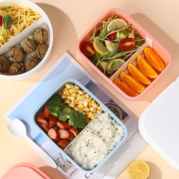 二段式仕切り付きスリム弁当箱