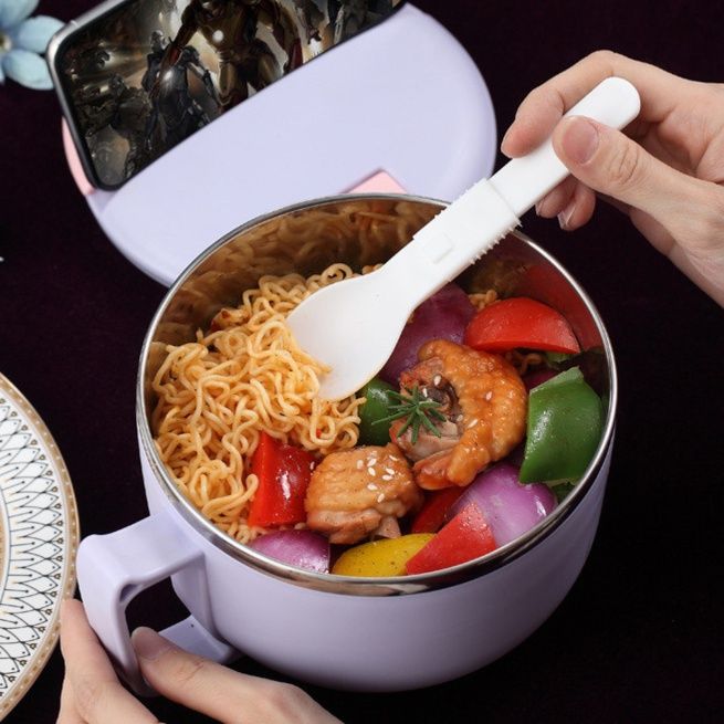 二層式取っ手付き保温弁当箱