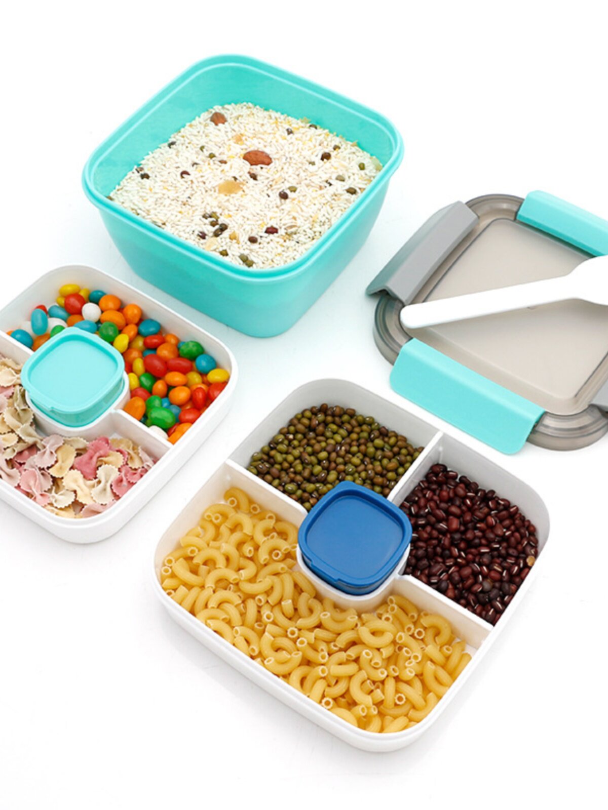 仕切り付き四角型密閉式お弁当箱