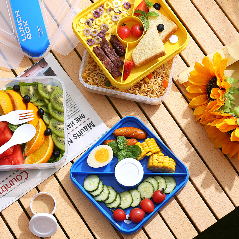 透明蓋付き重ねて使える2段弁当箱