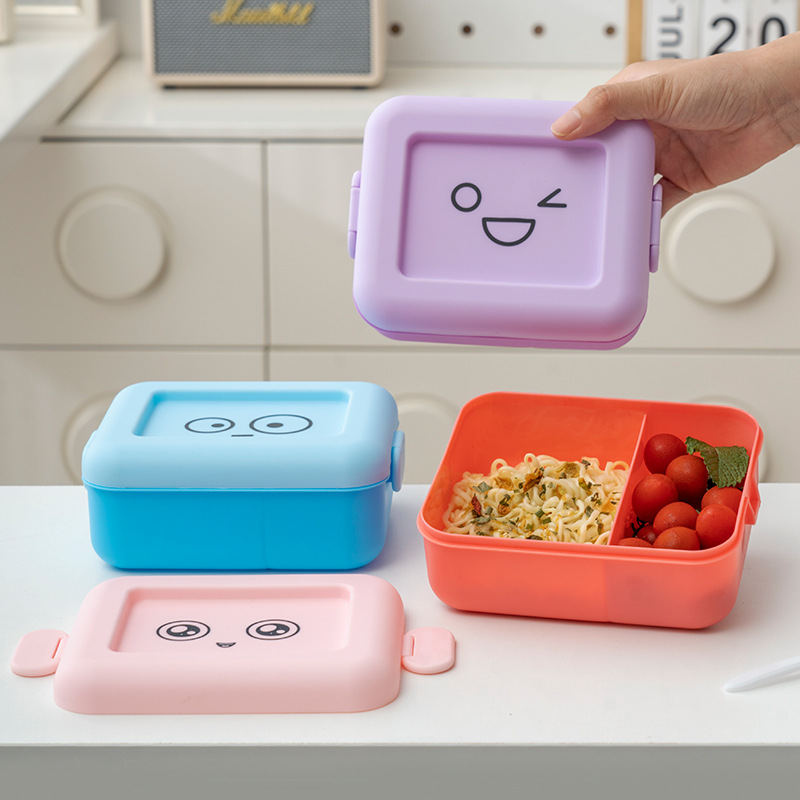 表情付きコンパクトスリム弁当箱