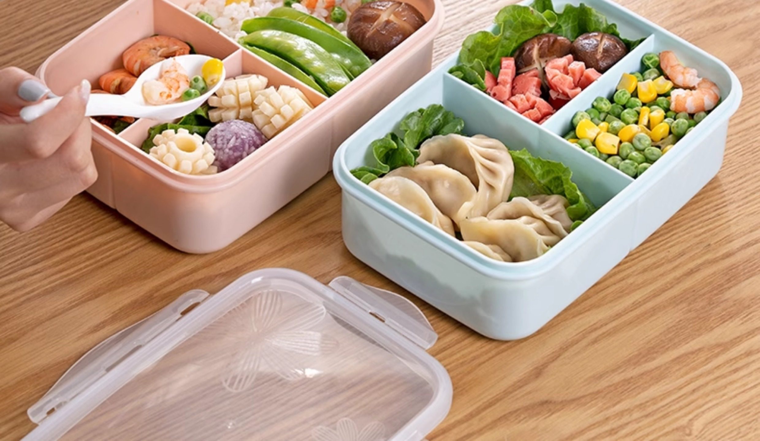 仕切り付き密閉式電子レンジ対応弁当箱