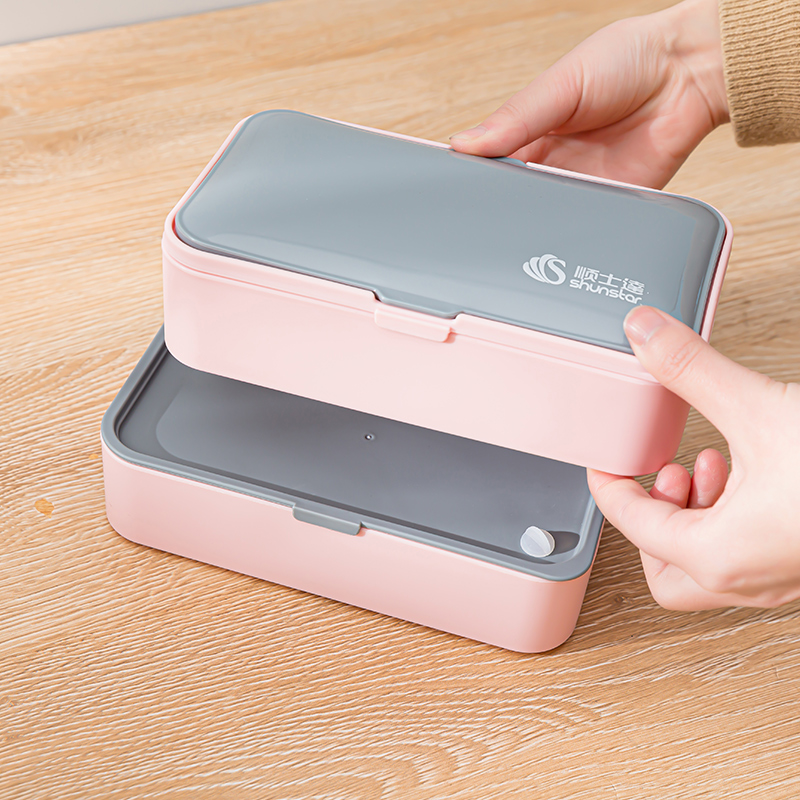 専用箸付き積み重ね式2段弁当箱