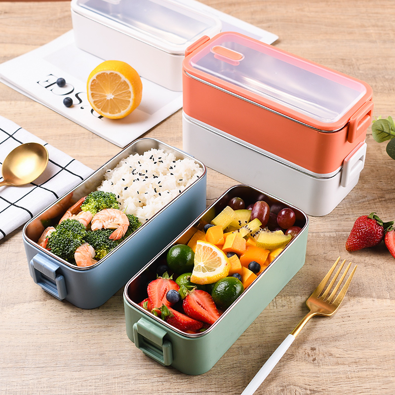 ステンレス製スタイリッシュ2段弁当箱