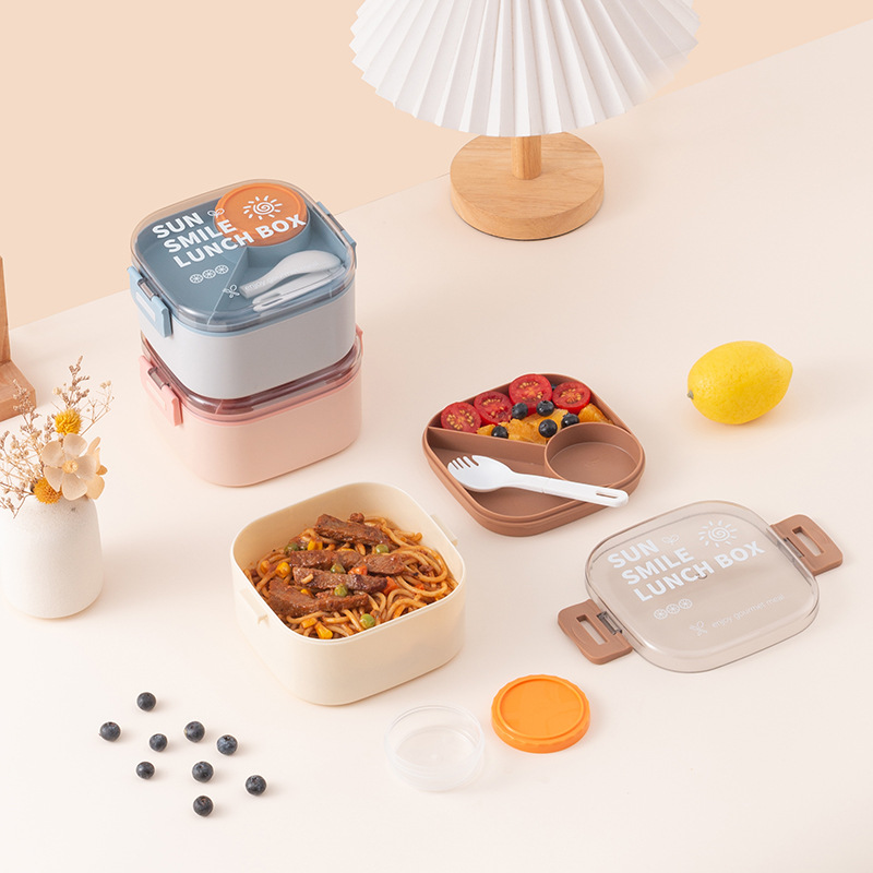 イラスト付き二段弁当箱