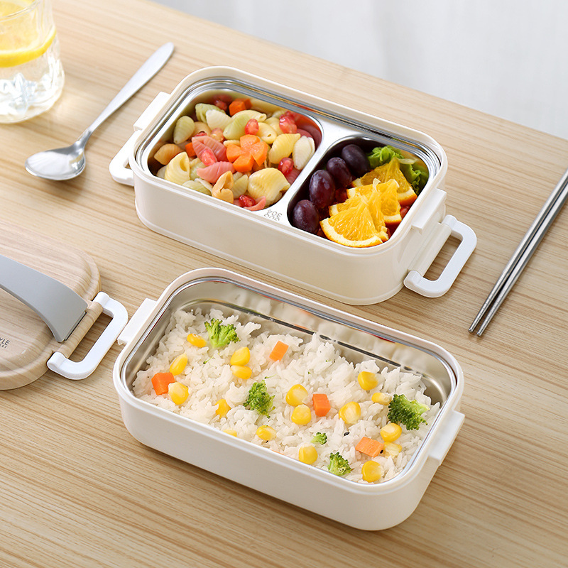 取っ手付き二段式ランチボックス