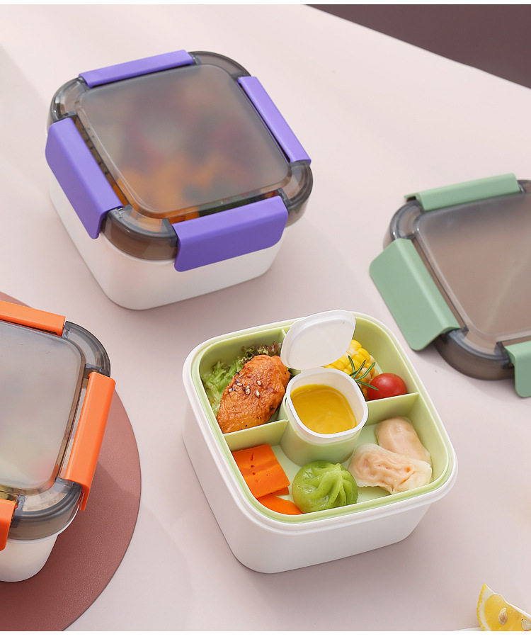 仕切り付き四角型密閉式お弁当箱