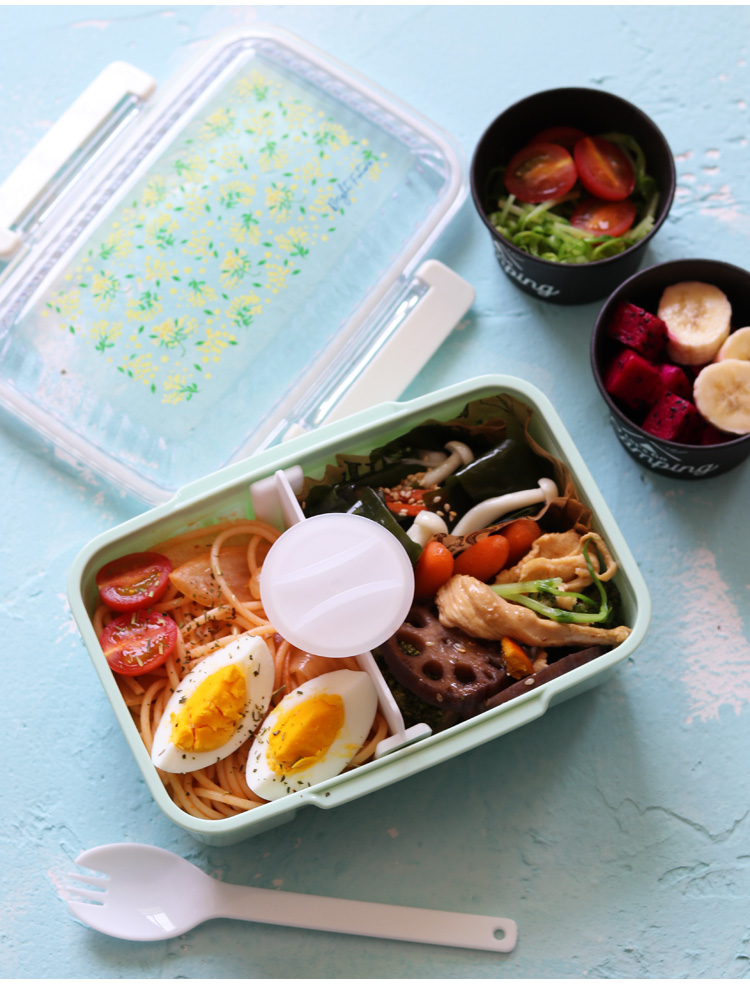 仕切り付き透明蓋スリム弁当箱