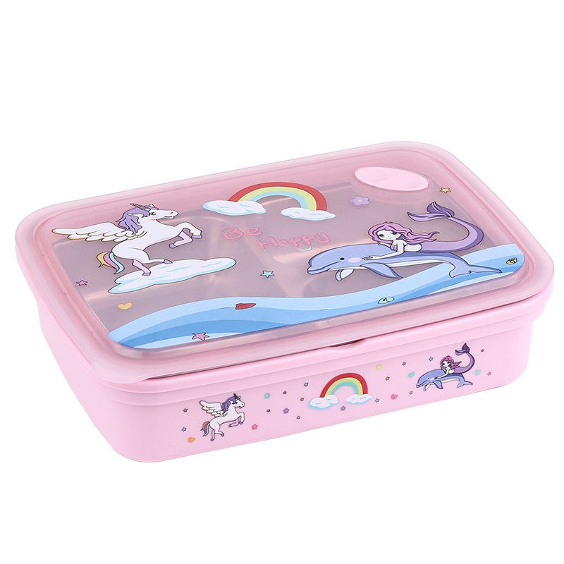 仕切り付きステンレス製スリム弁当箱