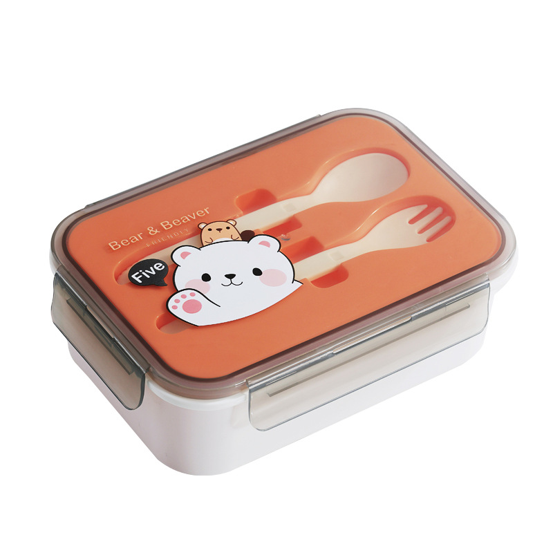 可愛い動物柄二段式密閉レンジ対応弁当箱