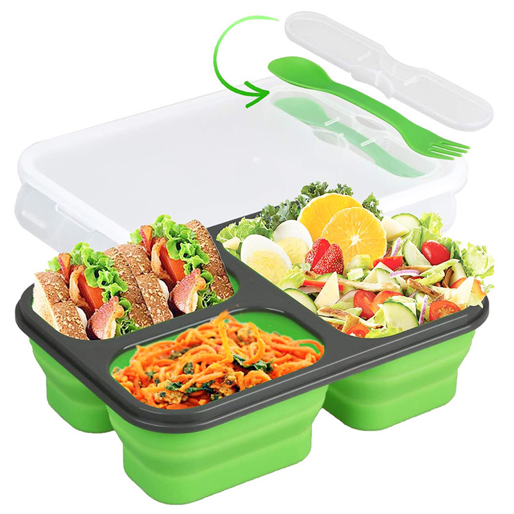 折りたたみ式スプーン付き携帯弁当箱