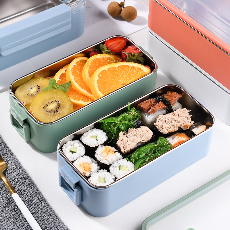 ステンレス製スタイリッシュ2段弁当箱