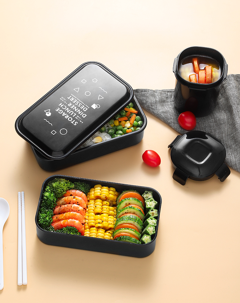 汁物容器付き二段式電子レンジ対応弁当箱