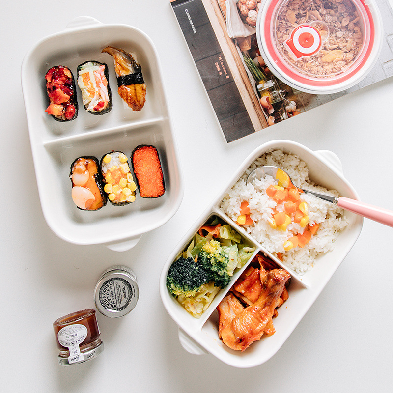 三段仕切り付きコンパクト弁当箱