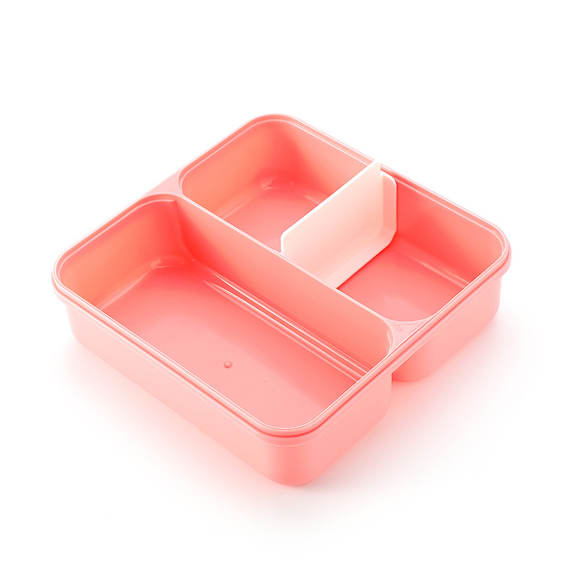 二段式仕切り付き持ち手付きスリム弁当箱