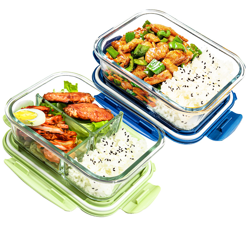 電子レンジ専用ガラス製仕切り付き弁当箱