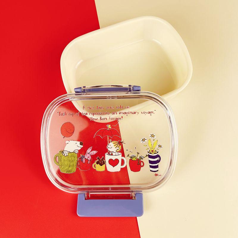 可愛いキャラクター柄透明蓋付き弁当箱