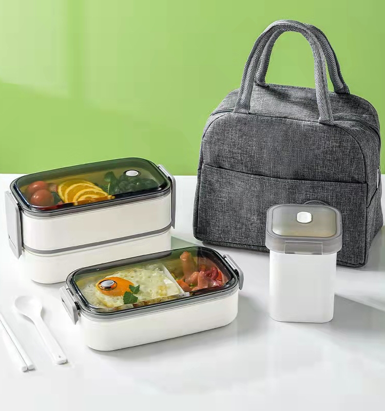 保温機能付きステンレス製2段弁当箱