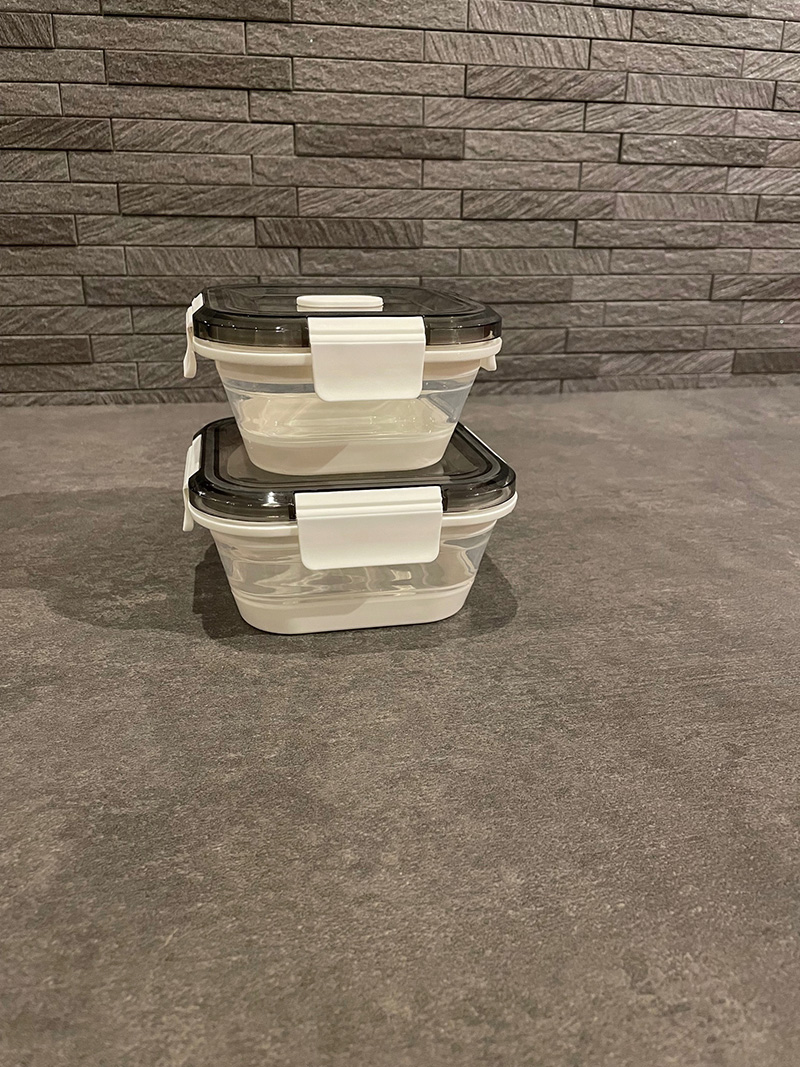 折りたたみ式レンジ対応弁当箱シリコン角型保存容器