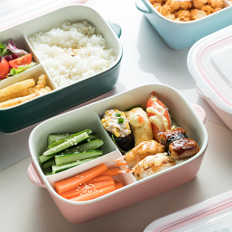 三段仕切り付き縦型弁当箱