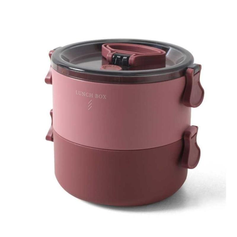 保温機能付き大容量二層式弁当箱