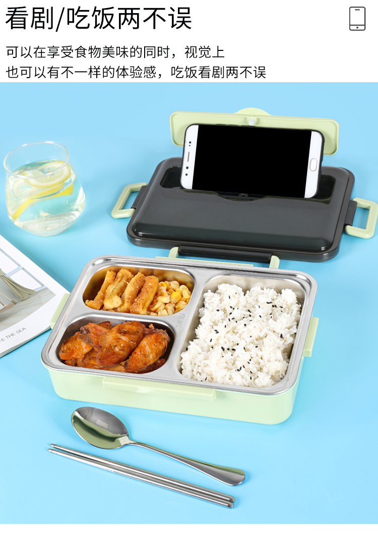 仕切り付きステンレス製保温弁当箱