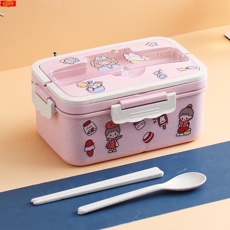 かわいいキャラクターシール付き縦型弁当箱