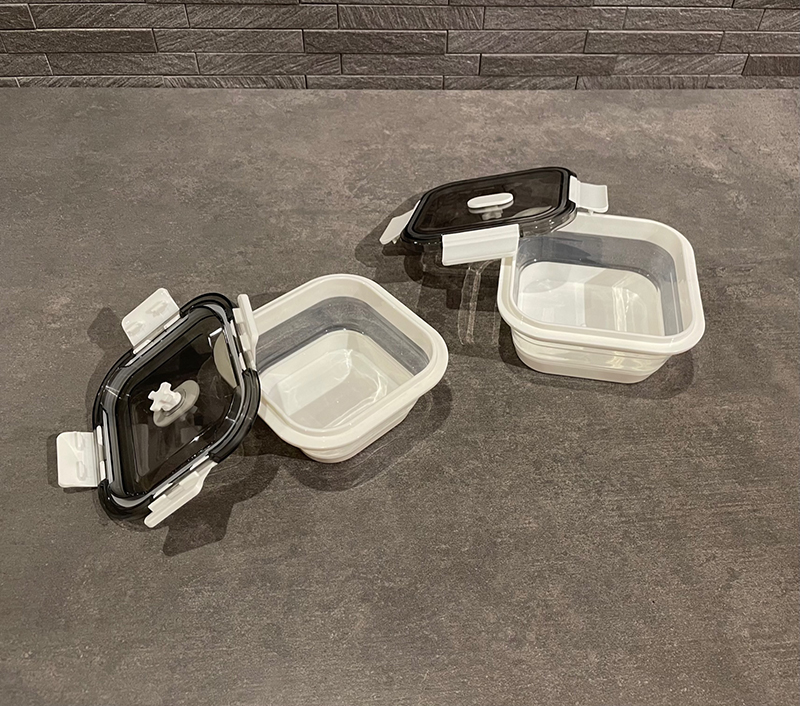 折りたたみ式レンジ対応弁当箱シリコン角型保存容器