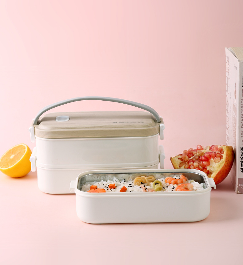 取っ手付き二段式ランチボックス