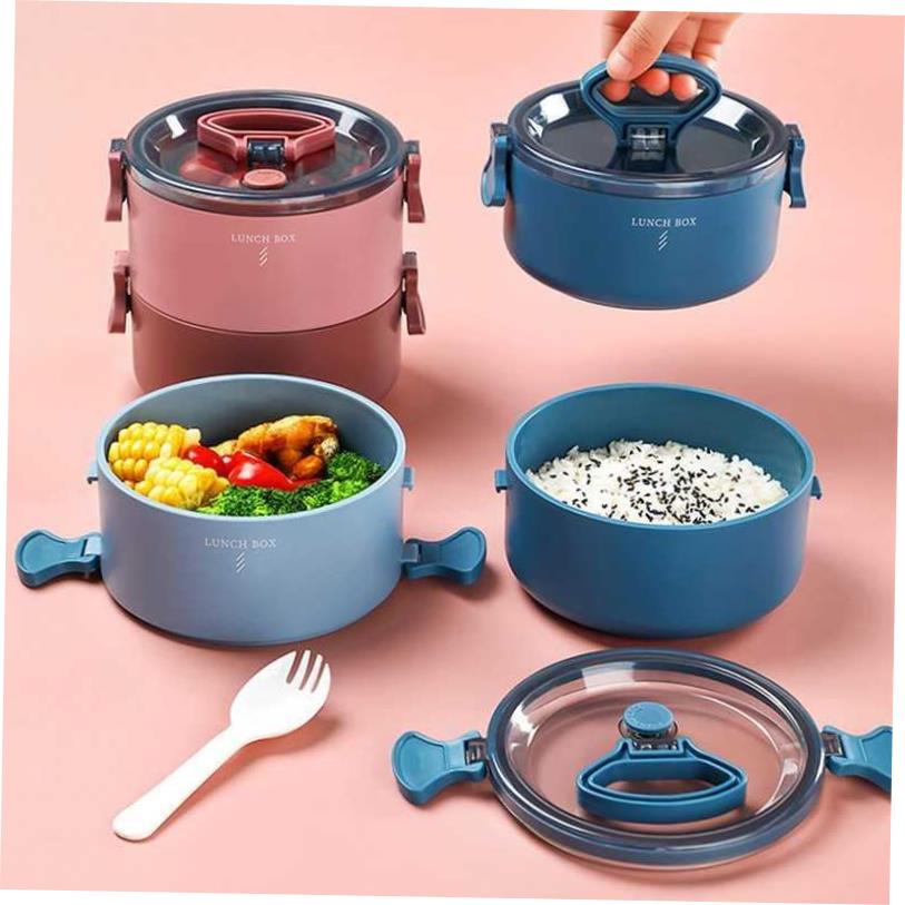 保温機能付き大容量二層式弁当箱