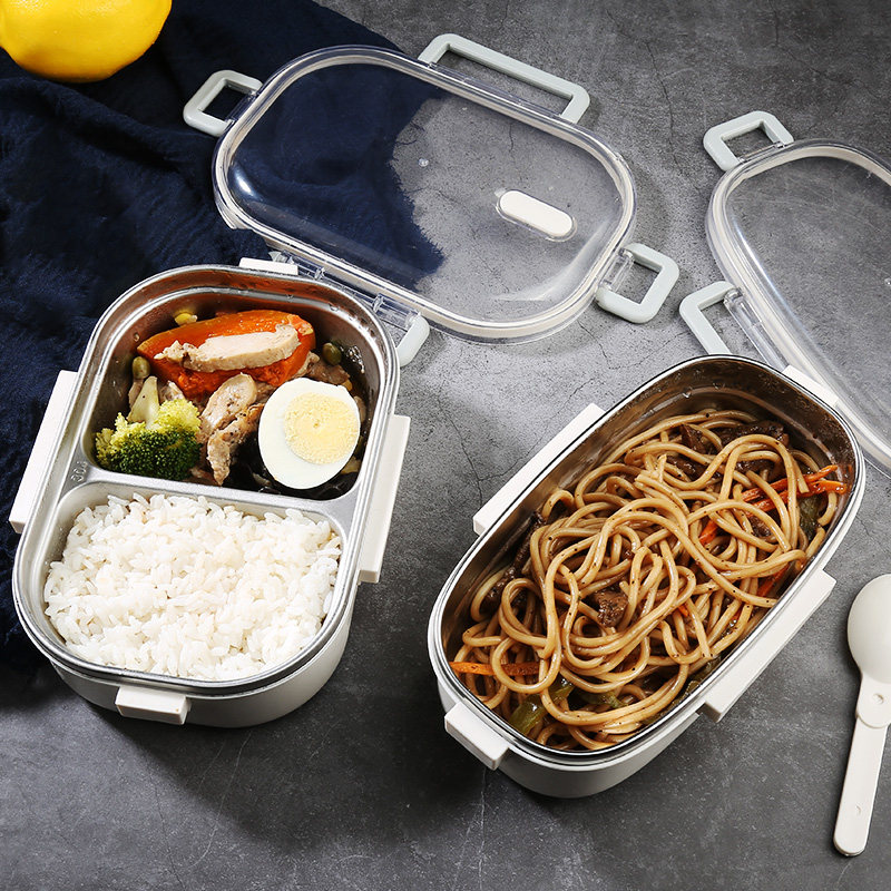 透明蓋付き仕切りスリム弁当箱