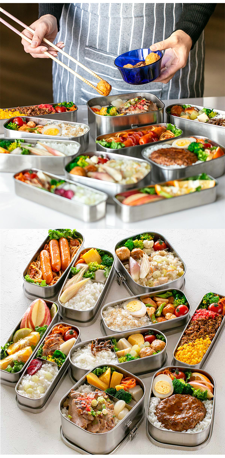 二段式ステンレス製保温ランチ容器