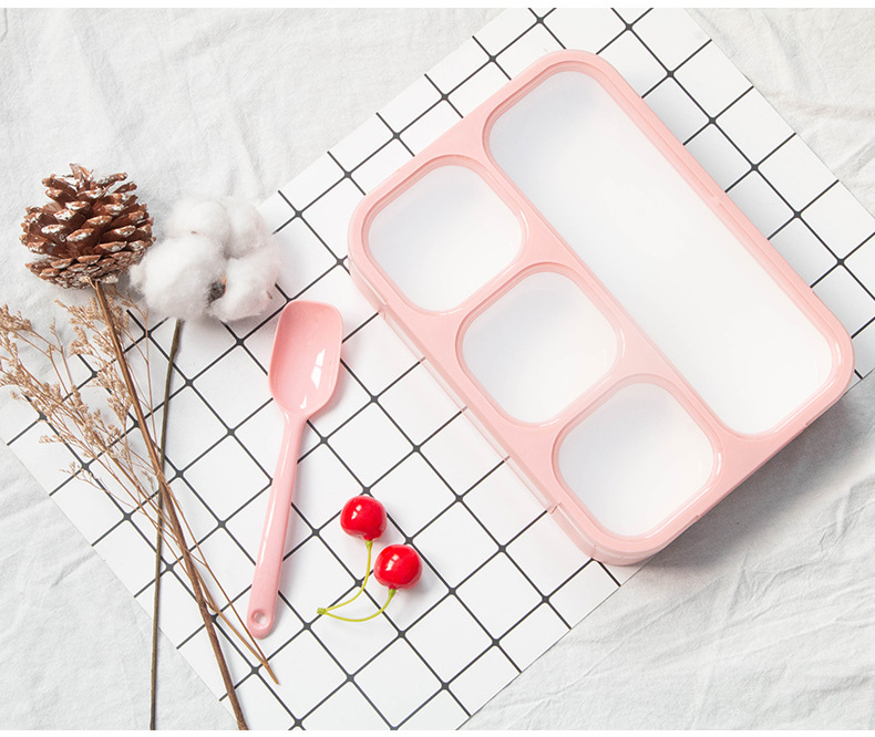 仕切り透明蓋付きスリム弁当箱