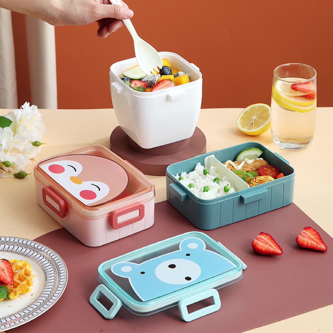 可愛い動物顔付き縦型弁当箱