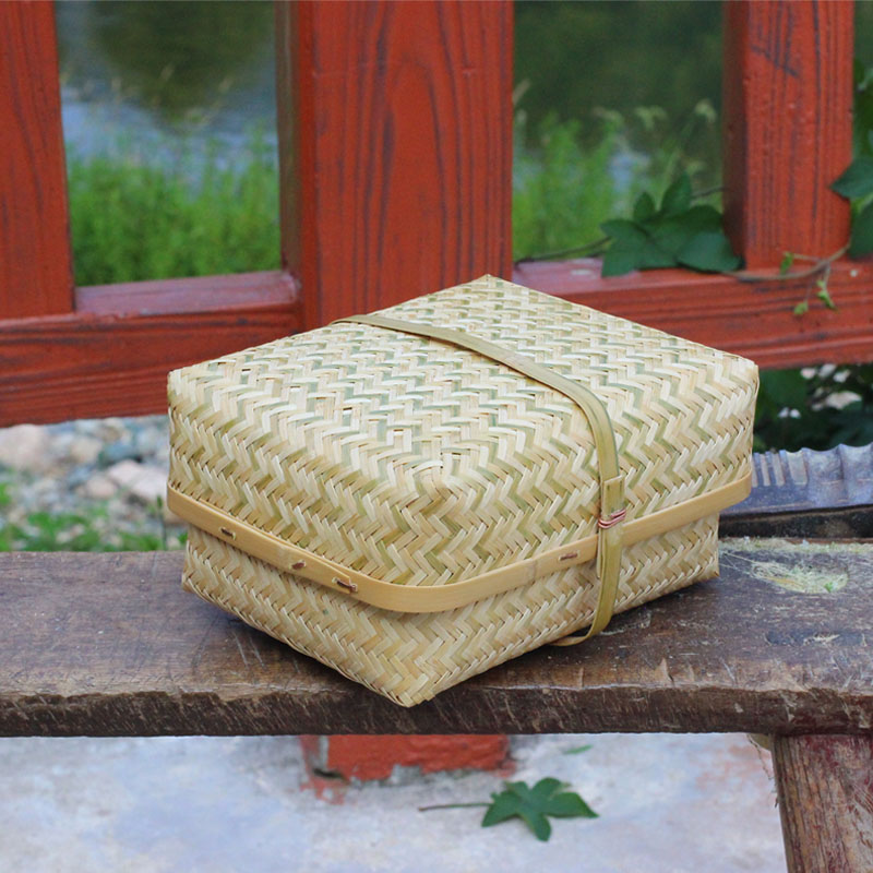 竹編み風和風スリム弁当箱