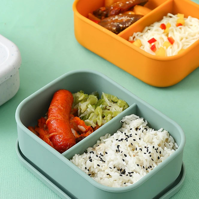 二段仕切り付き縦型弁当箱