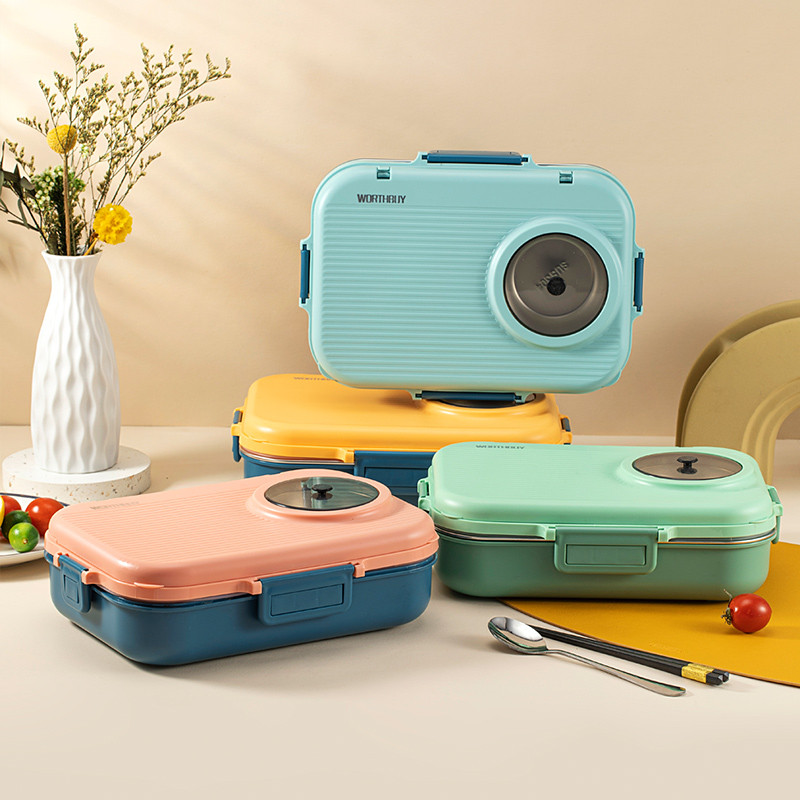 真空断熱ステンレス仕切り付き保温弁当箱