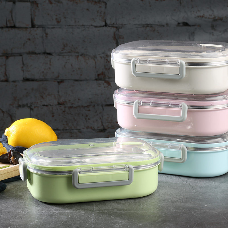 透明蓋付き仕切りスリム弁当箱