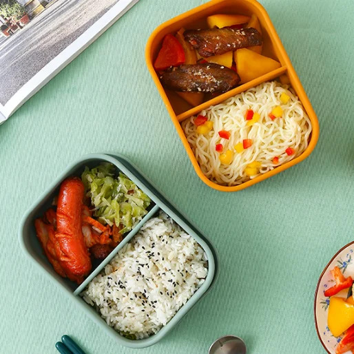 二段仕切り付き縦型弁当箱