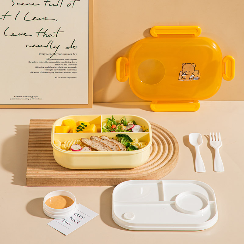 弁当箱 くま柄多段式縦型弁当箱