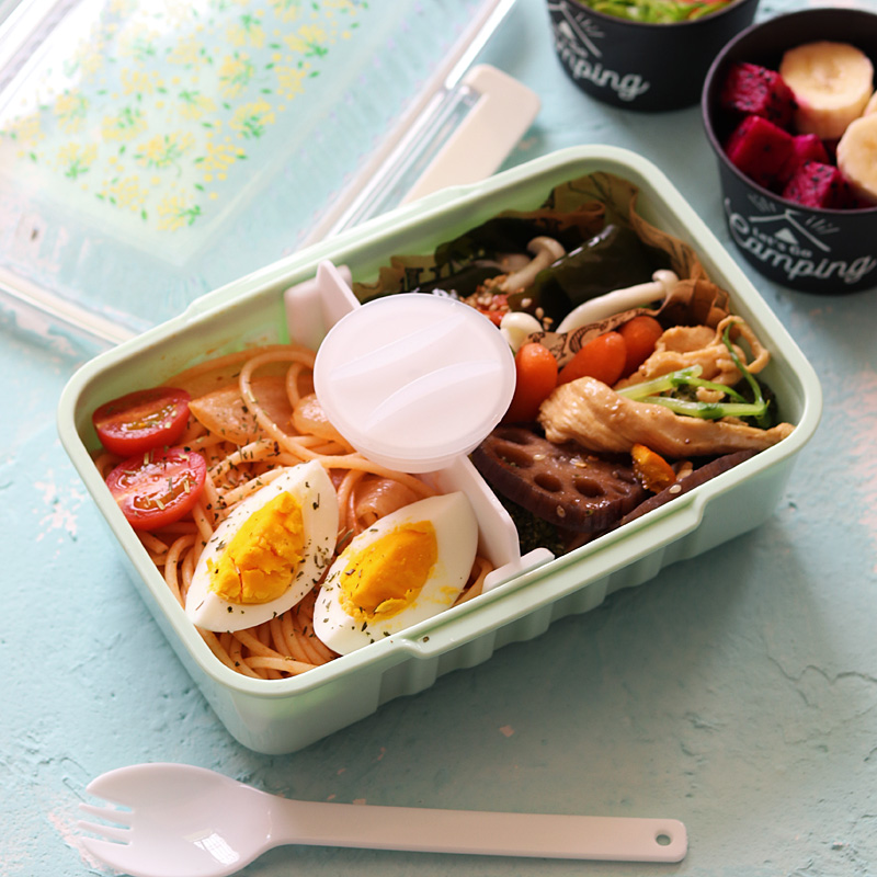 仕切り付き透明蓋スリム弁当箱