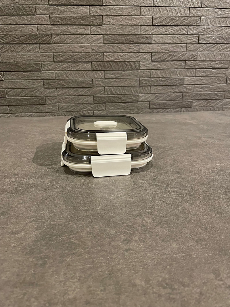 折りたたみ式レンジ対応弁当箱シリコン角型保存容器